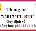 THÔNG TƯ 37/2017/TT-BTC QUY ĐỊNH VỀ THÔNG BÁO PHÁT HÀNH HÓA ĐƠN